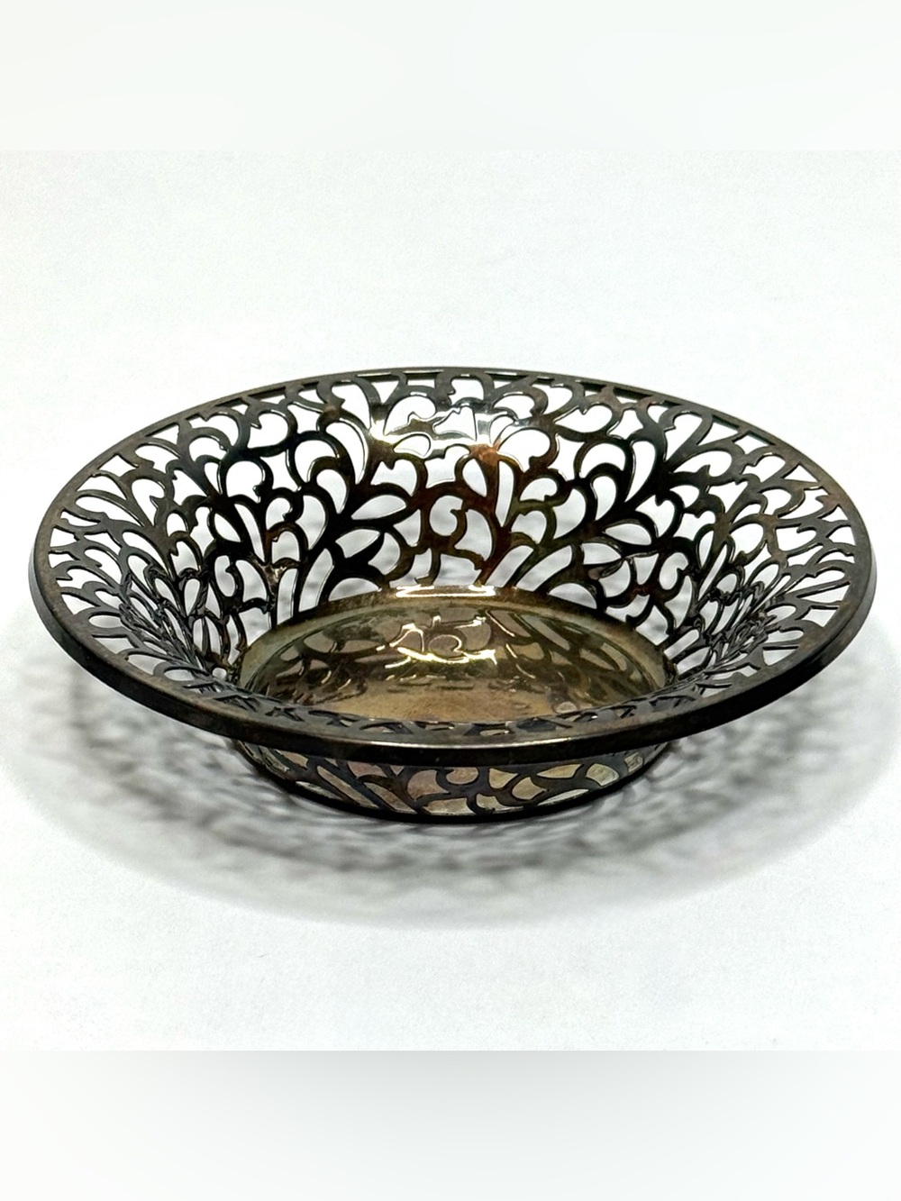 Antique WMF German Silverplate Reticulated Pierced Bon Bon Dish Art Nouveau 1900